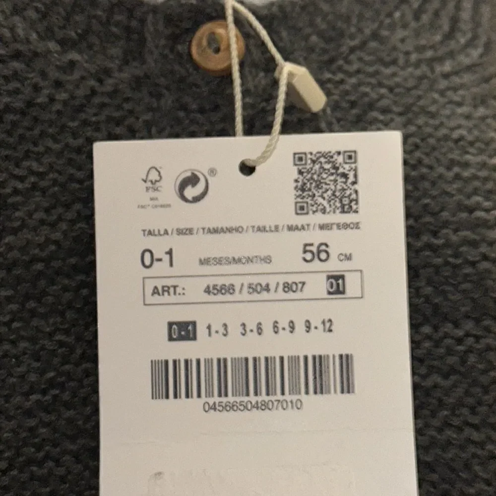 ZARA Baby | Gray | SEED STITCH KNIT JACKET
